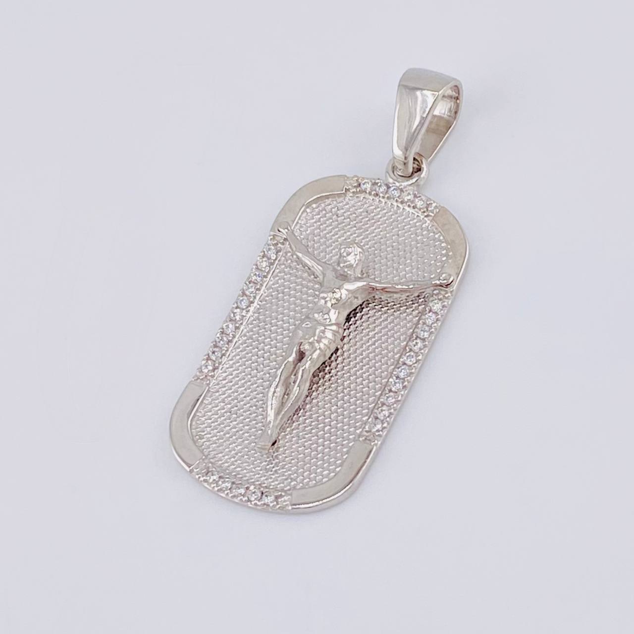 Pendant Plate Christ 6.3g / 1 1/2 in 18K White Gold
