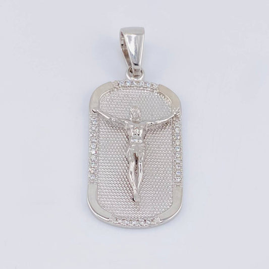 Pendant Plate Christ 6.3g / 1 1/2 in 18K White Gold