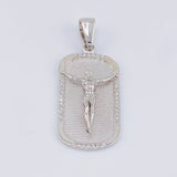 Pendant Plate Christ 6.3g / 1 1/2 in 18K White Gold