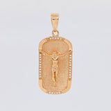Dije Placa Cristo 5.6g / 1 1/2 in Oro Rosa 18K