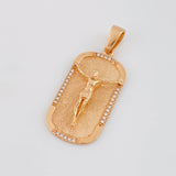 Dije Placa Cristo 5.6g / 1 1/2 in Oro Rosa 18K