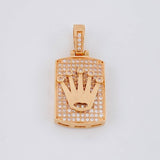 Pendant Rectangular Plate Crown 4.8g / 1 in 18K Rose Gold