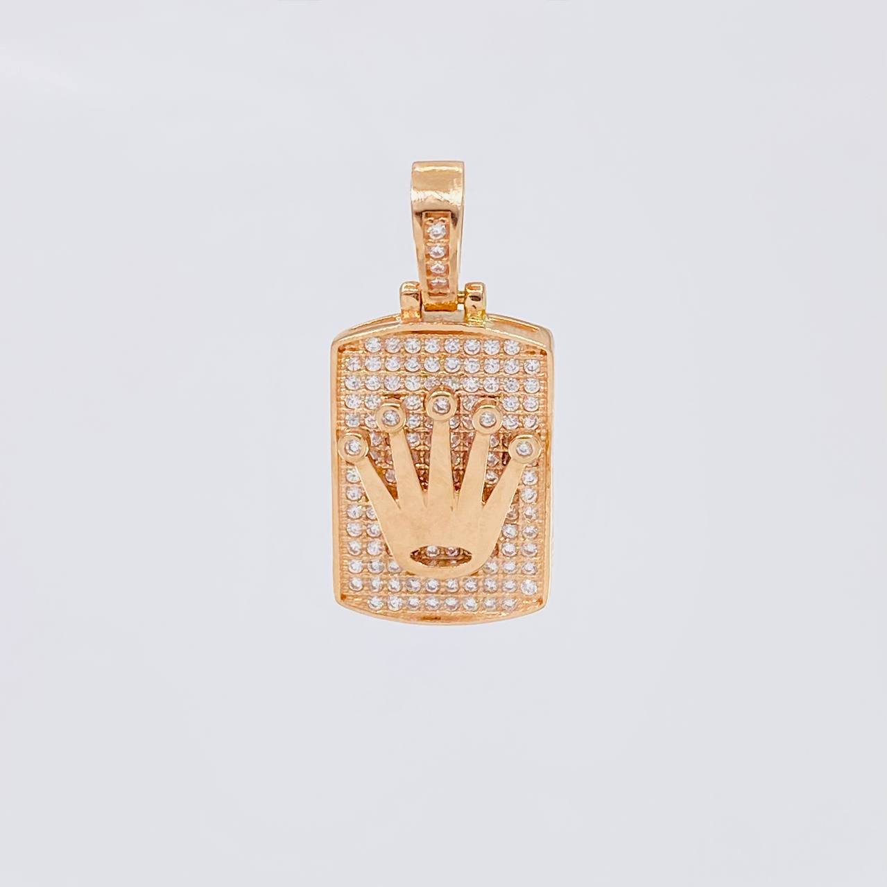Pendant Rectangular Plate Crown 4.8g / 1 in 18K Rose Gold