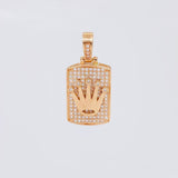 Pendant Rectangular Plate Crown 4.8g / 1 in 18K Rose Gold