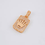 Pendant Rectangular Plate Crown 4.8g / 1 in 18K Rose Gold
