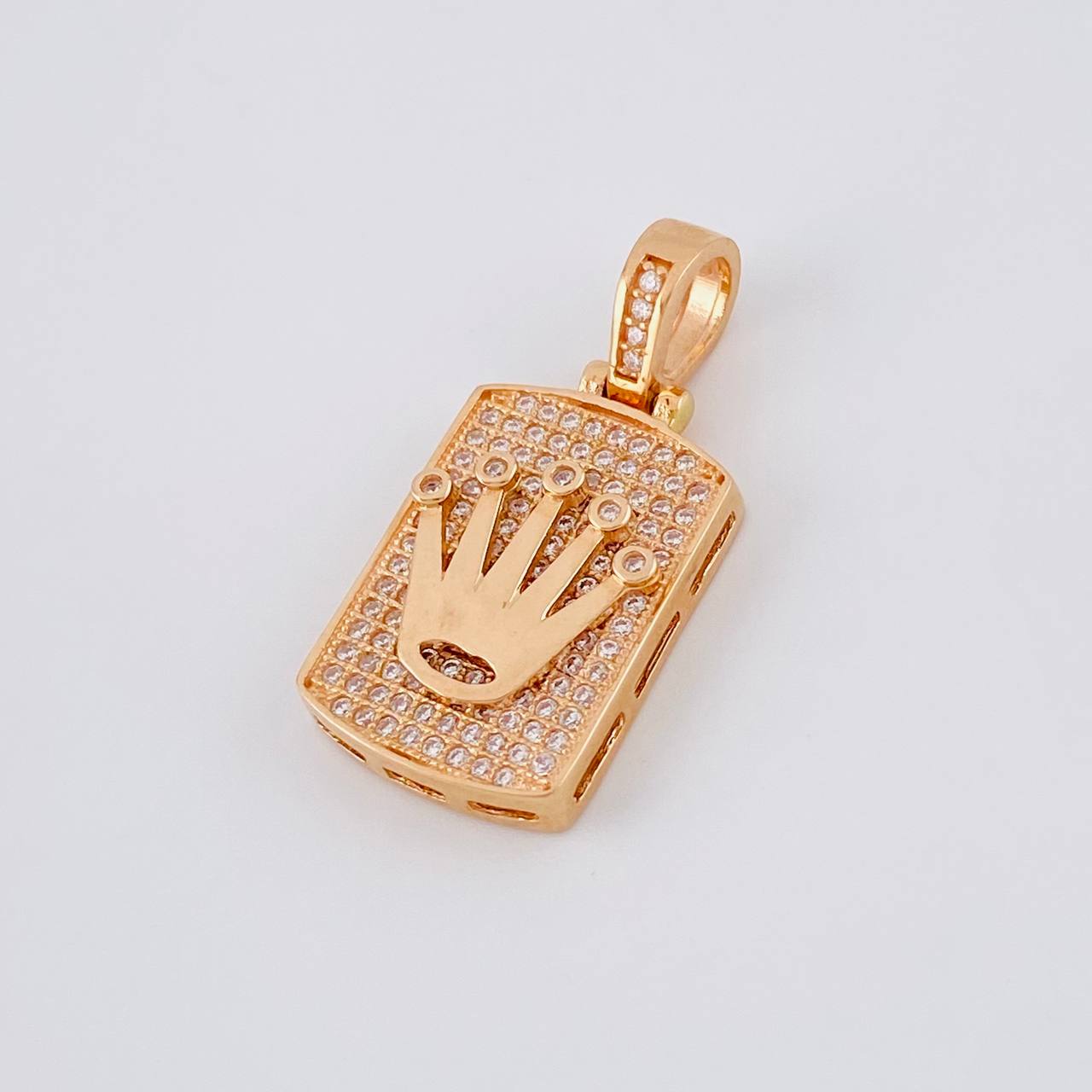 Pendant Rectangular Plate Crown 4.8g / 1 in 18K Rose Gold