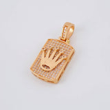 Pendant Rectangular Plate Crown 4.8g / 1 in 18K Rose Gold