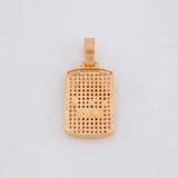 Pendant Rectangular Plate Crown 4.8g / 1 in 18K Rose Gold