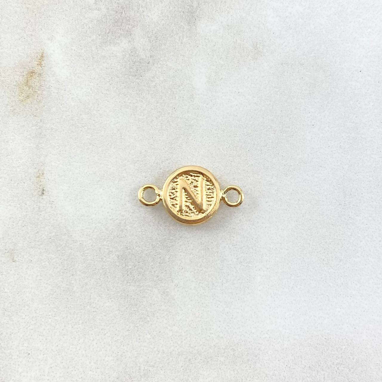 Charm Letter N 0.35gr / 1.4cm / Circular Yellow Gold ©