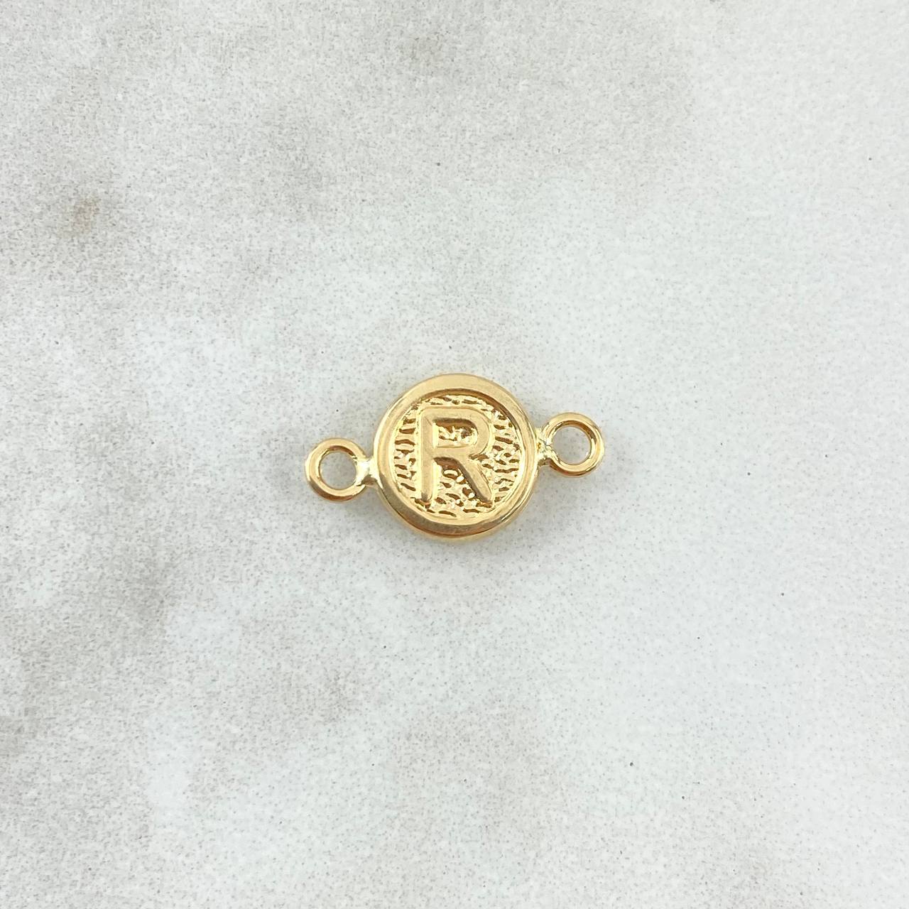 Herraje Letra R 0.4gr / 1.4cm / Circular Oro Amarillo 18K *