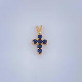 Dije Cruz Zafiros 0.5gr / 1/2 in / Oro Amarillo 18K %