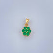 Dije Flor Esmeraldas 0.95gr / 1/2 in / Oro Amarillo 18K %