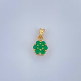 Dije Flor Esmeraldas 0.95gr / 1/2 in / Oro Amarillo 18K %