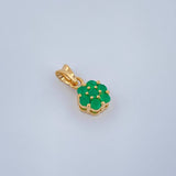 Dije Flor Esmeraldas 0.95gr / 1/2 in / Oro Amarillo 18K %