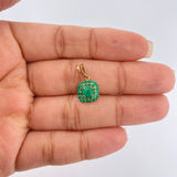 Dije Cuadro Esmeraldas 1.1gr / 3/4 in / Oro Amarillo 18K %