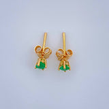 Topos Cuatro Garras Esmeraldas 0.75gr / 3mm Oro Amarillo 18K %