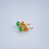 Topos Cuatro Garras Esmeraldas 0.9gr / 4mm Oro Amarillo 18K %
