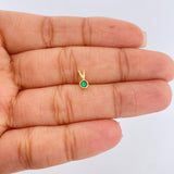 Dije Circulo Esmeralda 0.3gr / 1/4 in / Oro Amarillo 18K %
