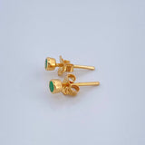 Topos Bisel Esmeraldas 0.85gr / 3.4mm Oro Amarillo 18K %