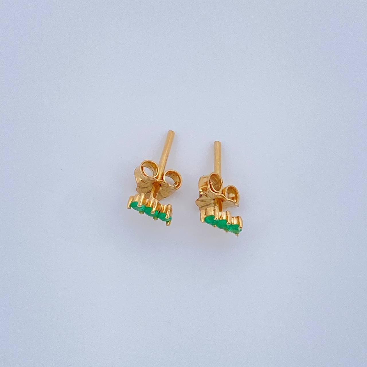 Topos Hilera Triple Esmeralda 0.75gr / 5.2mm Oro Amarillo 18K %