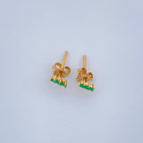 Topos Hilera Triple Esmeralda 0.75gr / 5.2mm Oro Amarillo 18K %