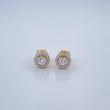 Diamond Halo Stud Earrings 1.9gr / 6.8mm 18K Yellow Gold %