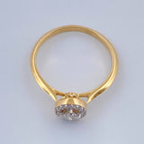 Anillo Halo Diamantes 1.95gr / T6 1/2 / Dos Oros Amarillo Blanco 18K %