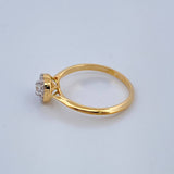 Anillo Halo Diamantes 1.95gr / T6 1/2 / Dos Oros Amarillo Blanco 18K %