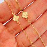 Cadena Espiga Trebol 3.8gr / 18 1/4 in / 1.4mm Oro Amarillo 18K %