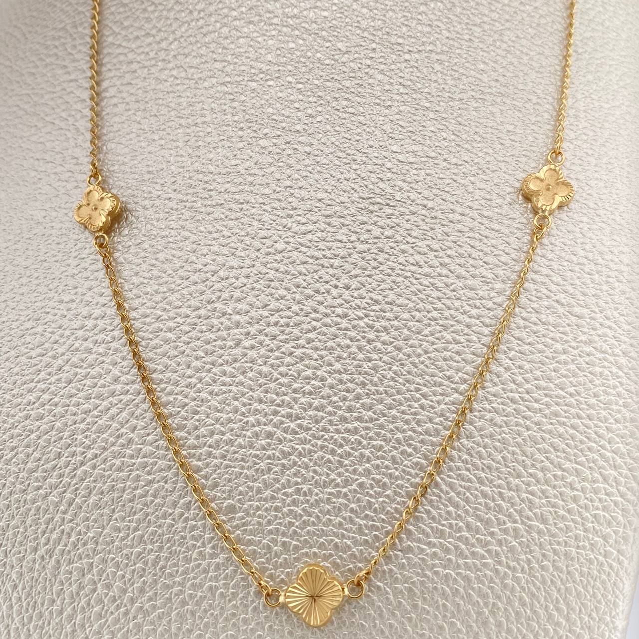 Cadena Espiga Trebol 3.8gr / 18 1/4 in / 1.4mm Oro Amarillo 18K %
