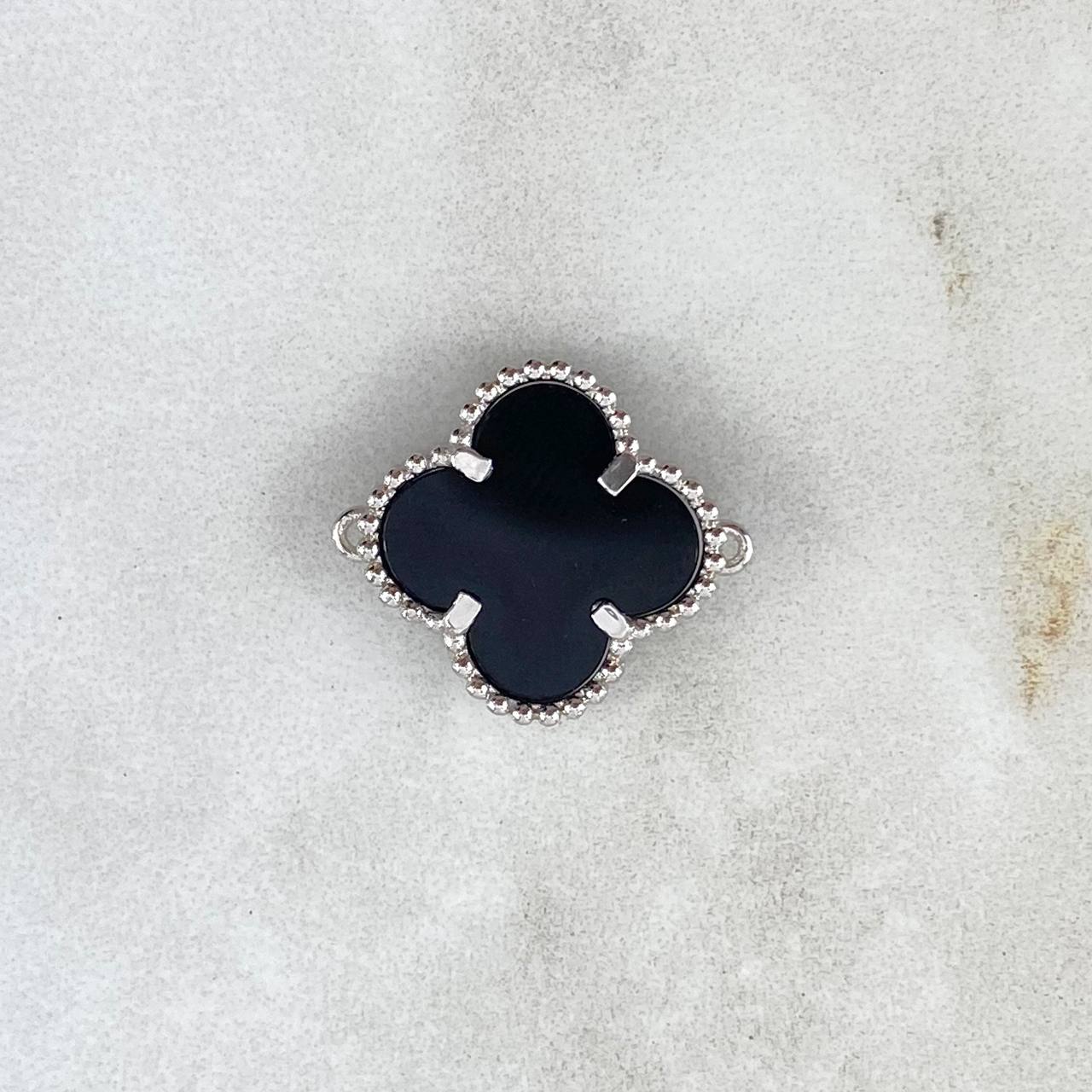 Charm Clover VCyA 1.6gr / 1.6cm / Black Onyx White Gold +4 ©