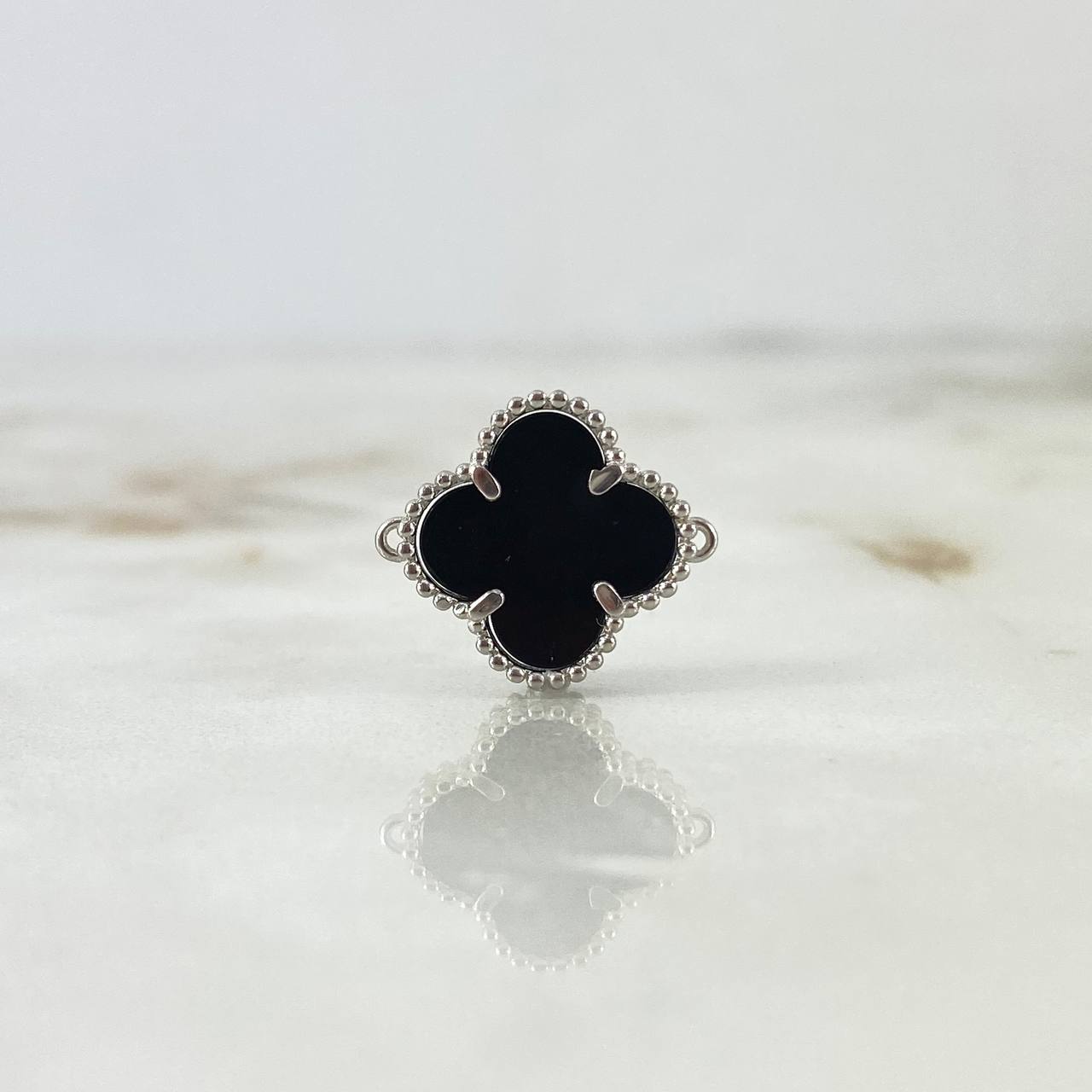 Charm Clover VCyA 1.6gr / 1.6cm / Black Onyx White Gold +4 ©