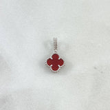 Pendant Clover  1.05gr / 1.6cm / Red Amber White Gold +4 ©
