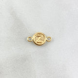 Charm Letter Z Matte Textured 0.4gr / 1.5cm / 8mm Smooth Circle 18K Yellow Gold ©