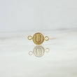 Charm Matte Textured U Letter 0.4gr / 1.5cm / 8mm Smooth Circle 18K Yellow Gold ©