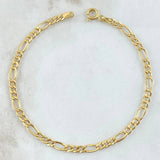 Pulso Figaro 1.65gr / 7 3/4 in / 3.4mm Oro Amarillo +1 18K