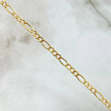 Pulso Figaro 1.65gr / 7 3/4 in / 3.4mm Oro Amarillo +1 18K