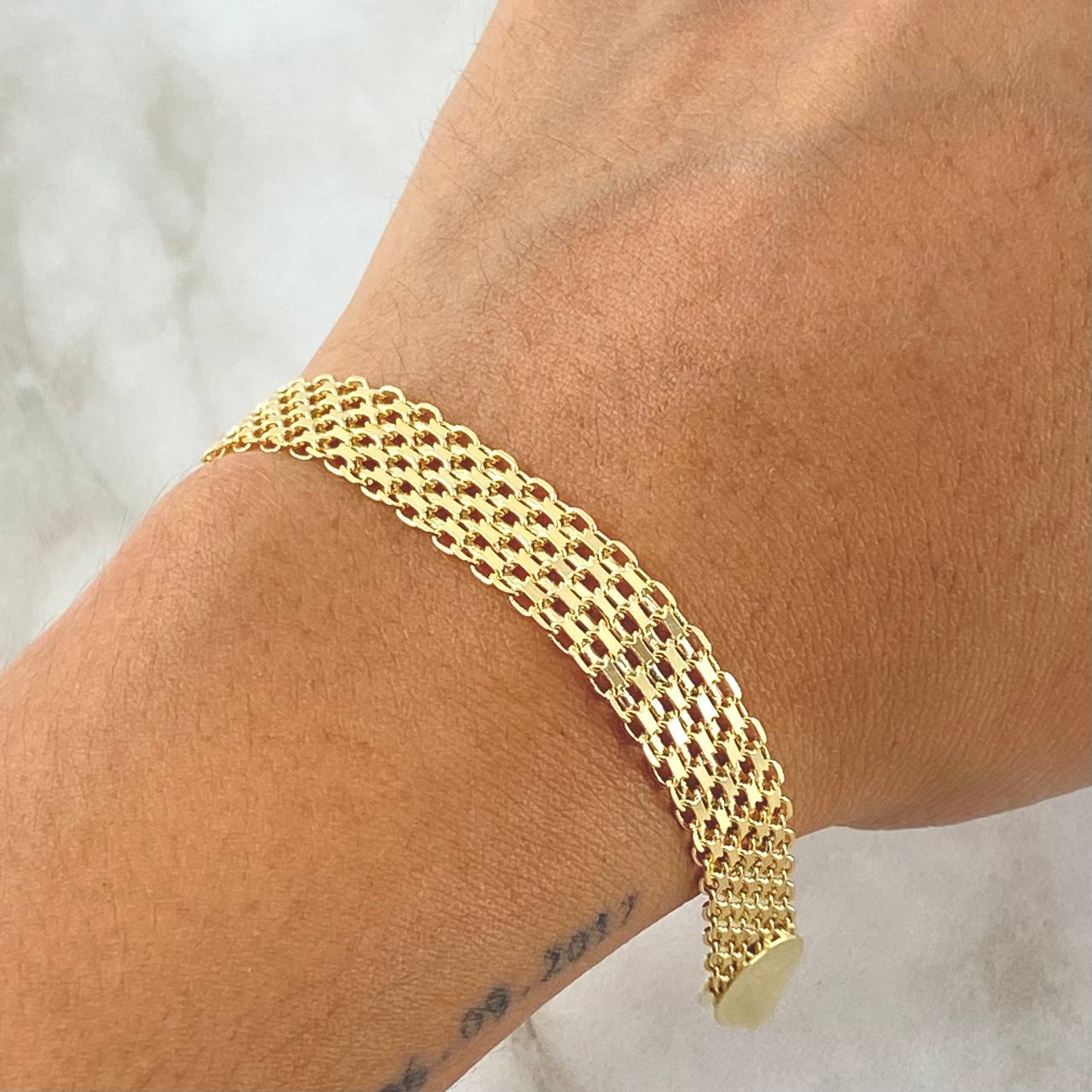 Bismark Bracelet 11.95gr / 7 3/4 in / 9.2mm Yellow Gold +1 18K !