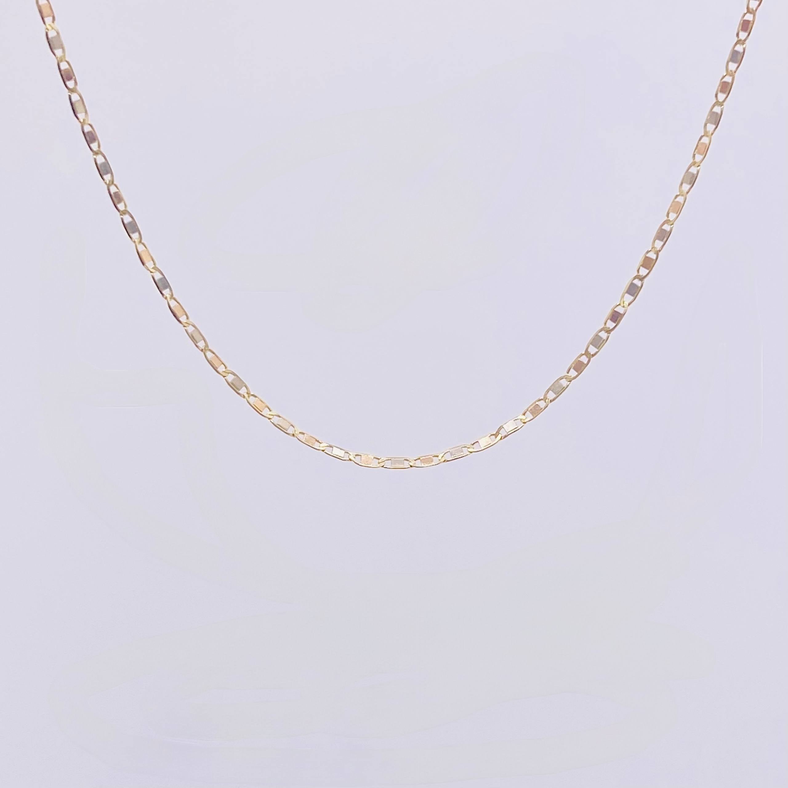 Cadena Plana 1.5gr / 17 3/4 in / 1.3mm Oro Amarillo +3 18K ©