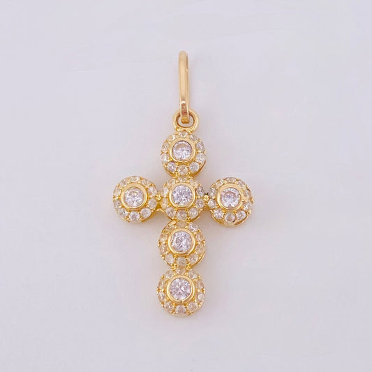 Dije Cruz Tupida 1.5gr / 1 in / Oro Amarillo 18K ©