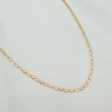 Cadena Escalera Plana 1.75gr / 17 3/4 in / 1.51mm Dos Oros Amarillo Blanco +3 18K $