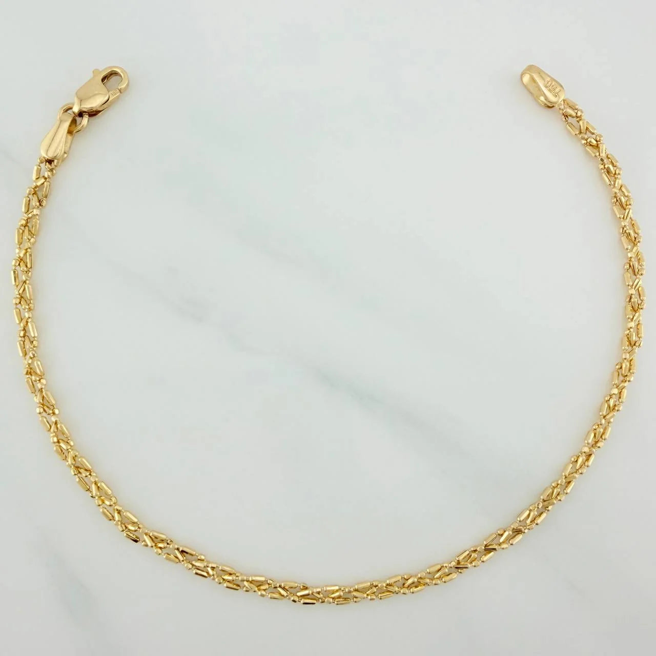 Morse Bracelet 2.4g / 7 in / 2.2mm Yellow Gold 18K