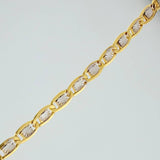 Cadena Escalera Plana 4.4gr / 24 in / 2.94mm Dos Oros Amarillo Blanco +3 18K $
