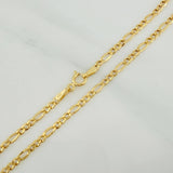Cadena Figaro 3.05gr / 23 3/4 in / 2.38mm Oro Amarillo +1 18K $