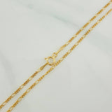 Cadena Figaro 1.8gr / 24 in / 1.41mm Oro Amarillo +1 18K $