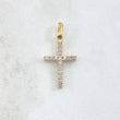 Pendant Double-Sided Cross 1.75gr / 2.5cm / White Zircons Lilac 18K Yellow Gold