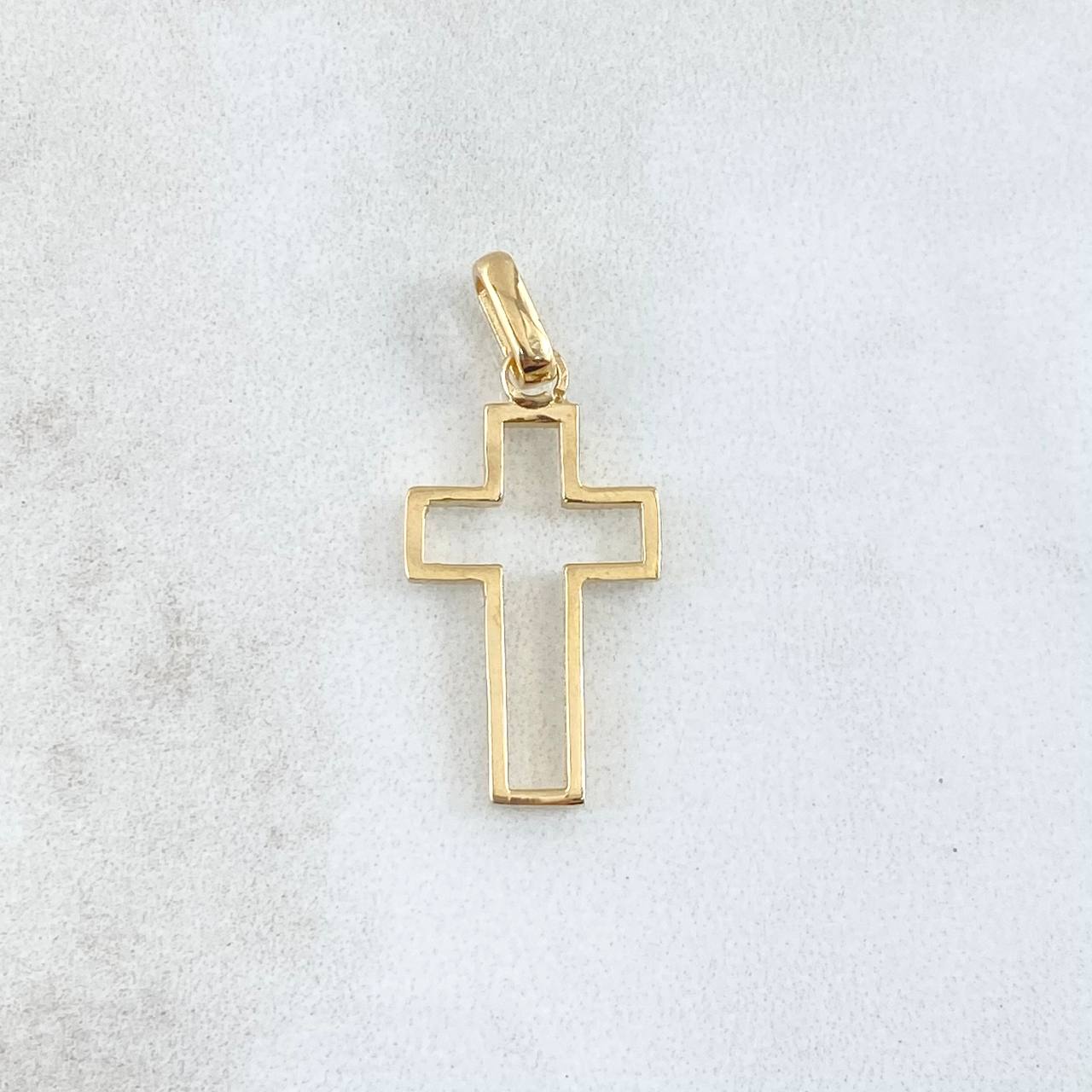 Dije Cruz 1.35gr / 2.6cm / Lisa Oro Amarillo 18K
