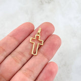 Dije Cruz 1.35gr / 2.6cm / Lisa Oro Amarillo 18K