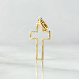 Dije Cruz 1.35gr / 2.6cm / Lisa Oro Amarillo 18K