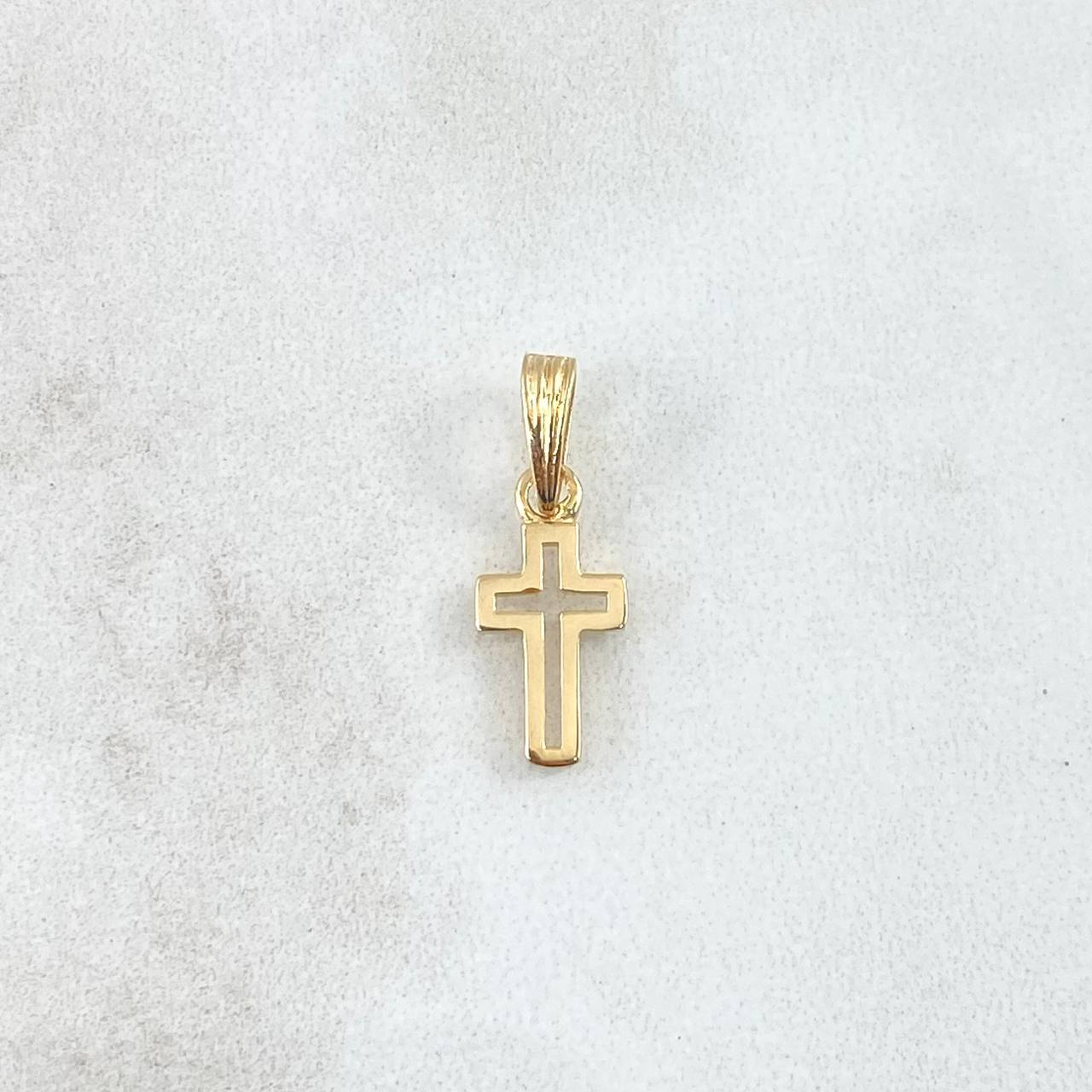 Dije Cruz 0.85gr / 1.8cm / Lisa Oro Amarillo 18K